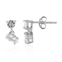 Pendientes en plata con Topacio blanco