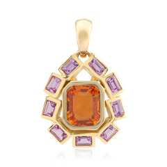 Colgante en oro con Zafiro naranja de Ban Ka Cha