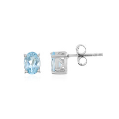 Pendientes en plata con Topacio azul cielo