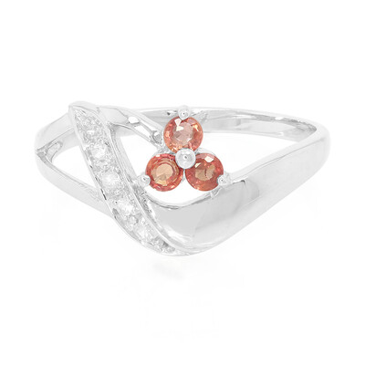 Anillo en plata con Rubí rojo atardecer