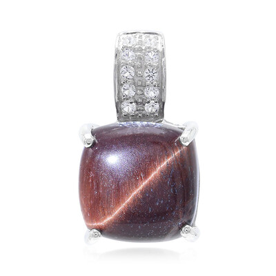 Colgante en plata con Ojo de tigre rojo