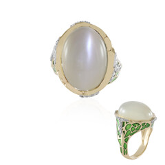 Anillo en plata con Piedra de Luna blanca (Adela Silber)