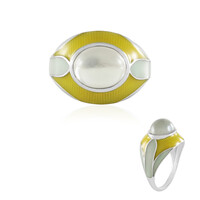 Anillo en plata con Piedra de luna verde (Adela Silber)