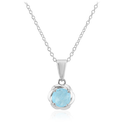 Collar en plata con Cuarzo azul pastel