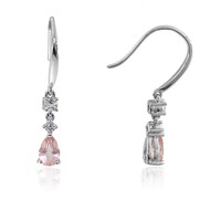 Pendientes en plata con Cuarzo rosa