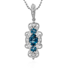 Collar en plata con Topacio azul de Londres (Dallas Prince Designs)