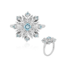 Anillo en plata con Topacio azul suizo