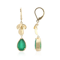 Pendientes en plata con Ágata verde
