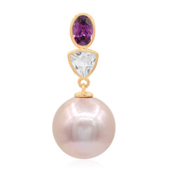Colgante en oro con Perla Ming rosa (TPC)