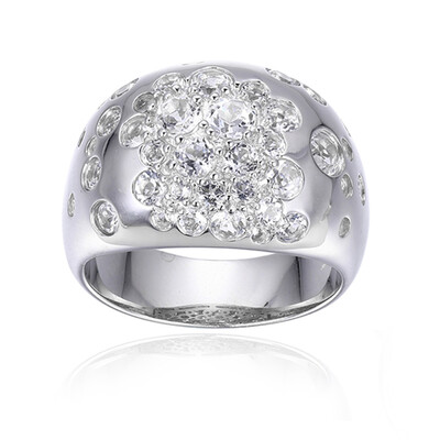 Anillo en plata con Topacio blanco