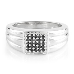 Anillo de hombre en plata con Espinela negra