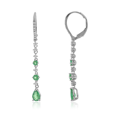 Pendientes en oro con Granate tsavorita AAA (CIRARI)