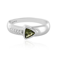 Anillo en plata con Moldavita