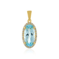 Colgante en plata con Topacio azul cielo