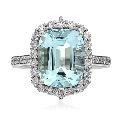 Anillo en oro con Aguamarina de Brasill AAA (AMAYANI)