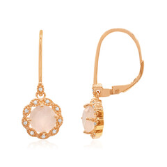 Pendientes en plata con Cuarzo rosa