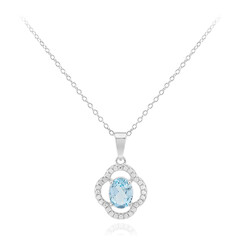 Collar en plata con Topacio azul suizo