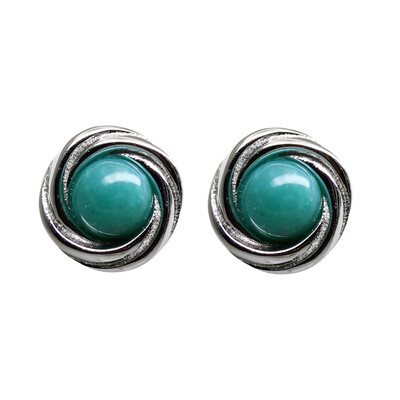 Pendientes en plata con Turquesa Campo frío