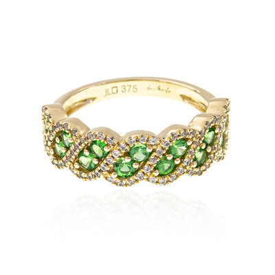 Anillo en oro con Tsavorita de Tanzania AAA (de Melo)