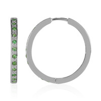 Pendientes en plata con Tsavorita