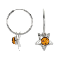 Pendientes en plata con Ámbar báltico