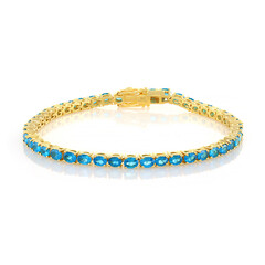 Brazalete en plata con Apatita azul neón