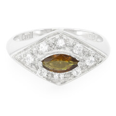 Anillo en plata con Turmalina cuprífera