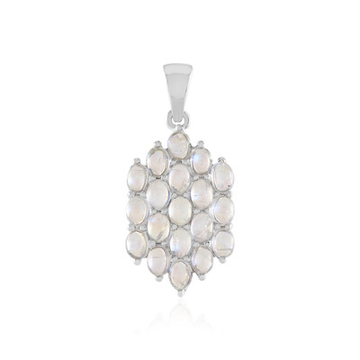 Colgante en plata con Piedra de Luna arcoíris