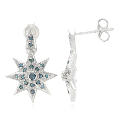 Pendientes en plata con Diamante fantasía