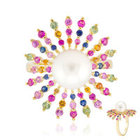 Anillo en oro con Perla blanca del mar del sur (Michelle Albala)