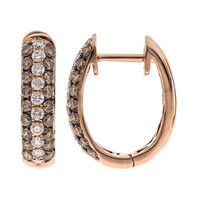 Pendientes en oro con Diamante chocolate SI2