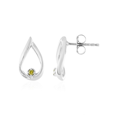 Pendientes en plata con Diamante I3 amarillo