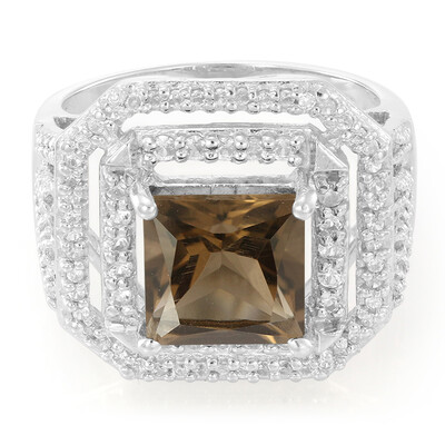 Anillo en plata con Cuarzo ahumado
