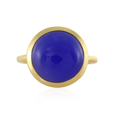 Anillo en plata con Calcedonia azul