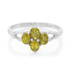 Anillo en plata con Turmalina cuprífera