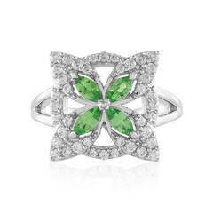 Anillo en plata con Tsavorita de Tanzania
