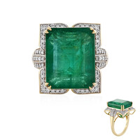Anillo en oro con Esmeralda de Zambia AAA (D'vyere)