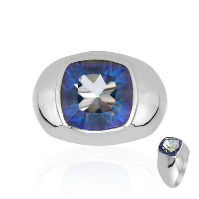 Anillo en plata con Cuarzo Místico azul