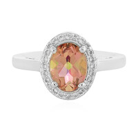 Anillo en plata con Topacio místico durazno
