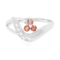 Anillo en plata con Rubí rojo atardecer