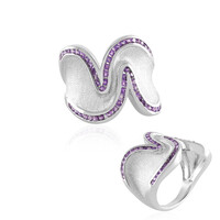 Anillo en plata con Amatista (de Melo)