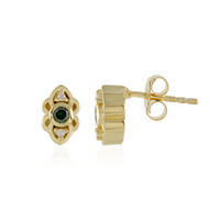 Pendientes en plata con Diamante I3 verde