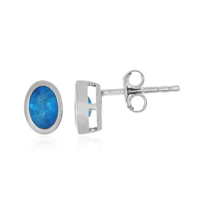 Pendientes en plata con Apatita azul neón