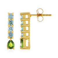 Pendientes en plata con Zircón verde Ceylon