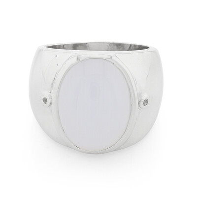 Anillo de hombre en plata con Calcedonia de Turquía