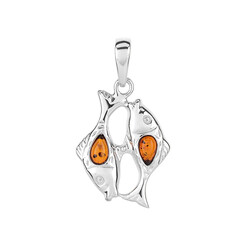 Colgante en plata con Ámbar báltico