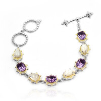 Brazalete en plata con Amatista (Dallas Prince Designs)