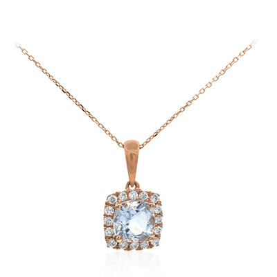 Collar en oro con Aguamarina de Brasill AAA
