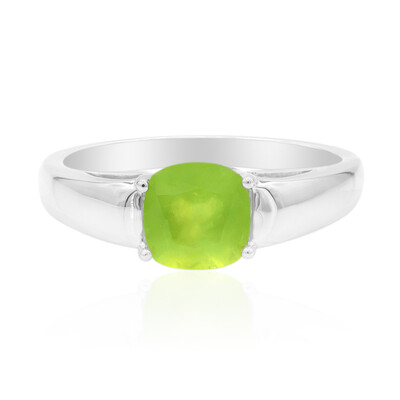 Anillo en plata con Ópalo verde de Brasil