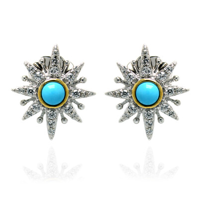 Pendientes en plata con Turquesa bella durmiente (Dallas Prince Designs)